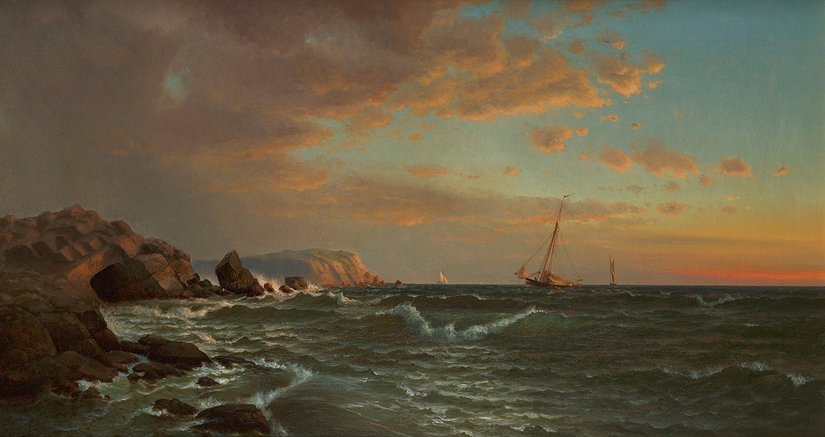 Sailing at Twilight, vintage artwork by Francis A. Silva, 12x8" (A4) Poster