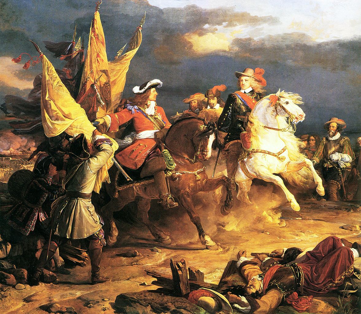 The Battle of Villaciosa. 1710, vintage artwork by Jean Alaux, 12x8" (A4) Poster