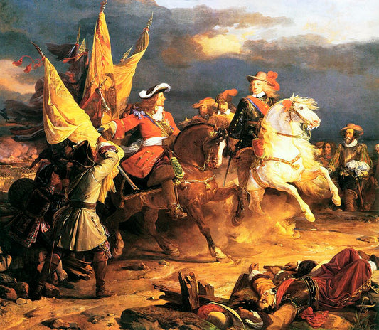 The Battle of Villaciosa. 1710, vintage artwork by Jean Alaux, 12x8" (A4) Poster
