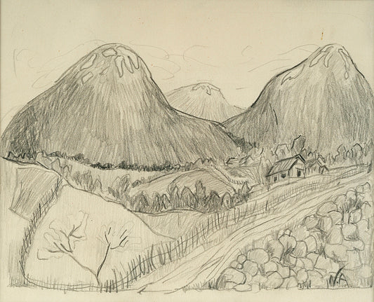 Landscape - Ålhusdalen, vintage artwork by Nicolai Astrup, 12x8" (A4) Poster