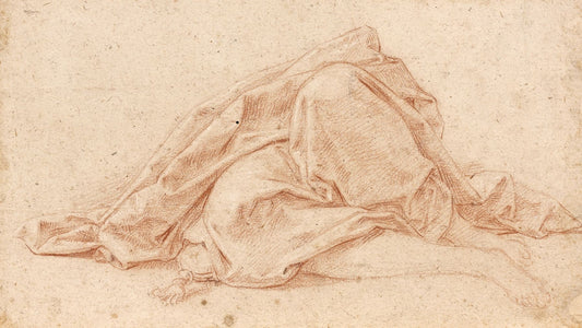 Study of a Drapery for the Penitent Mary Magdalene, vintage artwork by Marcantonio Franceschini, 12x8" (A4) Poster