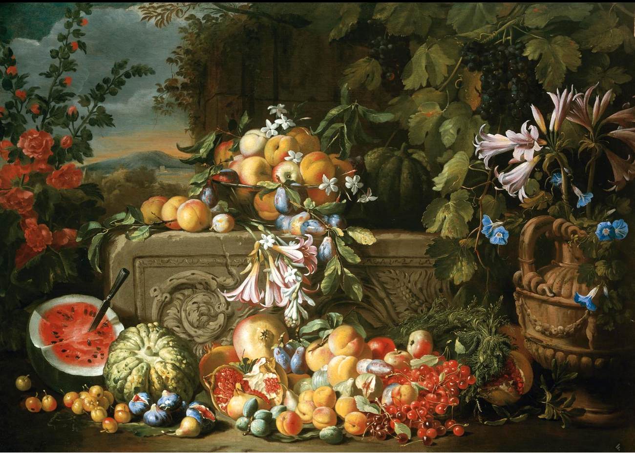 Still-Life, vintage artwork by Abraham Brueghel, 12x8" (A4) Poster