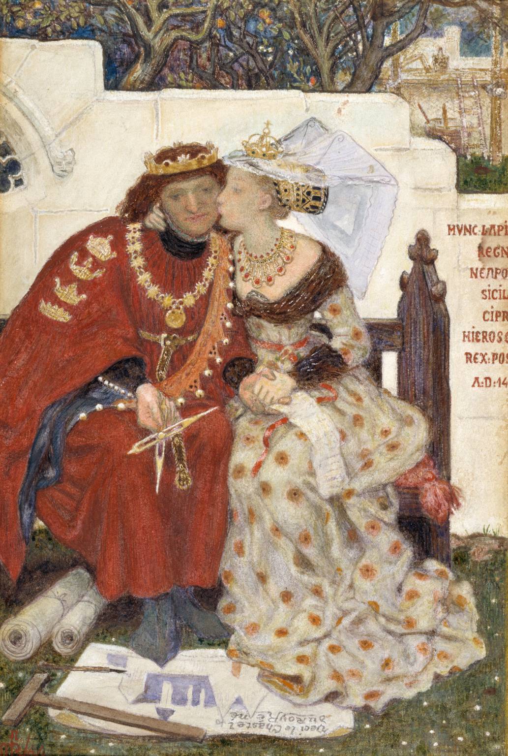 King Rene‘s Honeymoon, vintage artwork by Ford Madox Brown, A3 (16x12") Poster Print