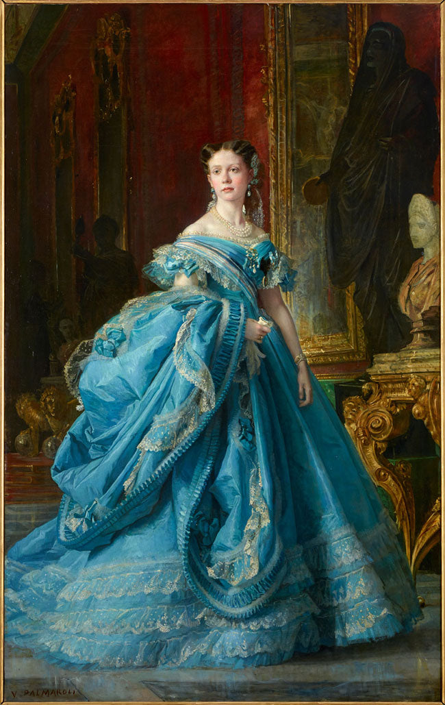Infanta Isabel de Bourbon, vintage artwork by Vicente Palmaroli y Gonzalez, 12x8" (A4) Poster