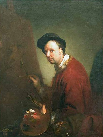 Nicolas Vleughels, vintage artwork by Antoine Pesne, 12x8" (A4) Poster
