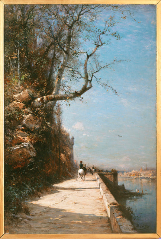 A Road near Genoa, vintage artwork by Jacques Barthelemy Appian, A3 (16x12") Poster Print