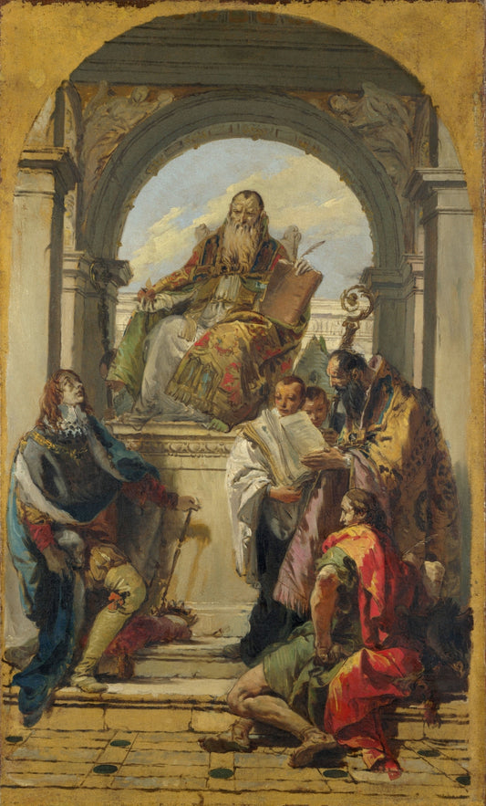 Four Saints, vintage artwork by Giovanni Battista Tiepolo, 12x8" (A4) Poster