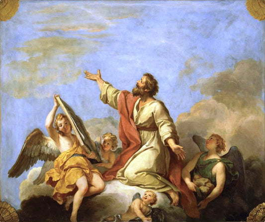 Ceiling with St Barnabas, vintage artwork by Louis de Boullogne the Younger, 12x8" (A4) Poster