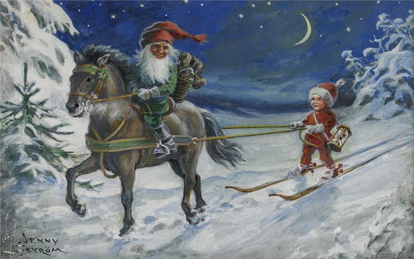 Brownie with a Horse by Jenny Nystrom,A3(16x12")Poster