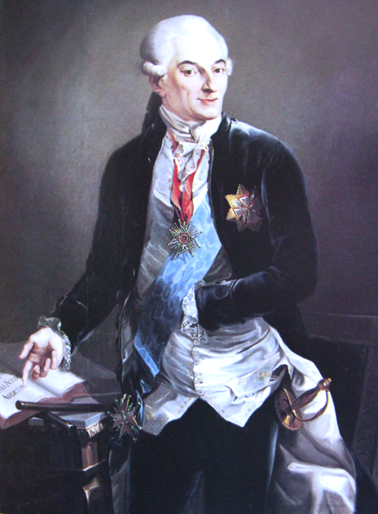 Portrait of Antoni Barnaba Jabłonowski, vintage artwork by Josef Grassi, 12x8" (A4) Poster