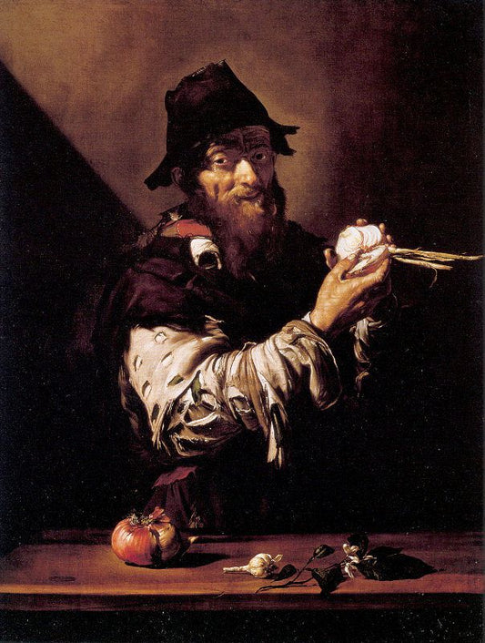Allegory of Smell, vintage artwork by Jusepe de Ribera, 12x8" (A4) Poster