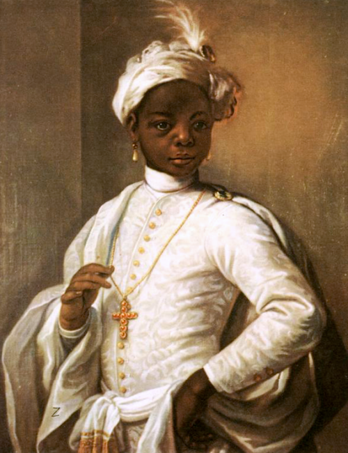 Portrait of a Young Black Man, vintage artwork by Alessandro Longhi, 12x8" (A4) Poster