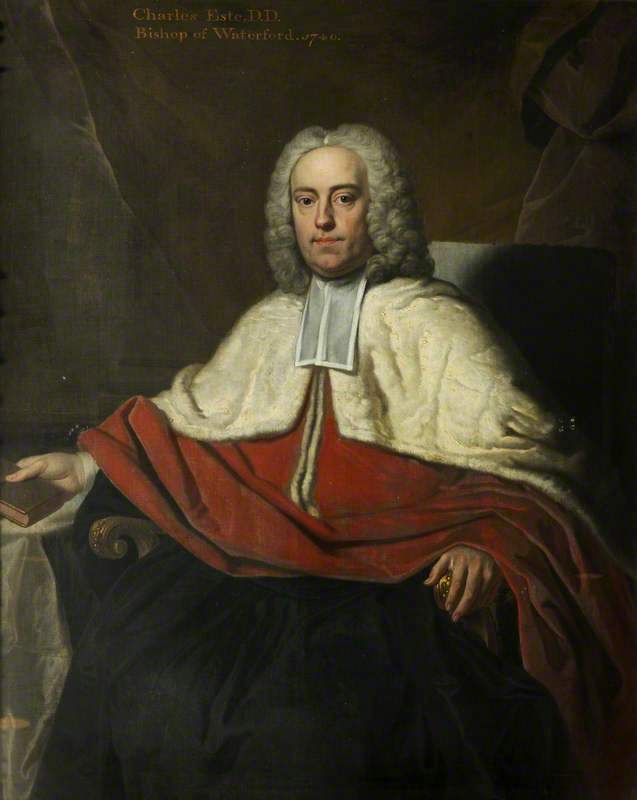 Portrait of Charles Este, vintage artwork by Attributed to Jean-Baptiste Van Loo, 12x8" (A4) Poster