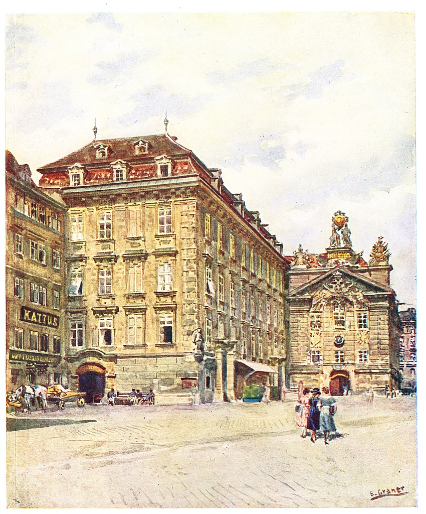 Die Feuerwache am Hof, vintage artwork by Ernst Graner, 12x8" (A4) Poster