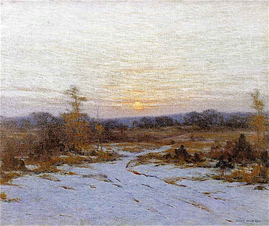 Sunset Snow, vintage artwork by James Knox, 12x8" (A4) Poster