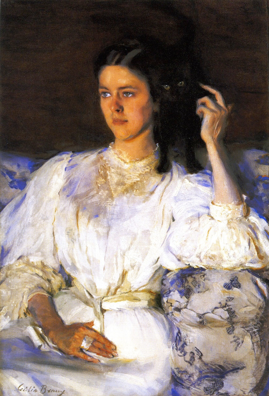 Sita and Sarita, vintage artwork by Cecilia Beaux, 12x8" (A4) Poster