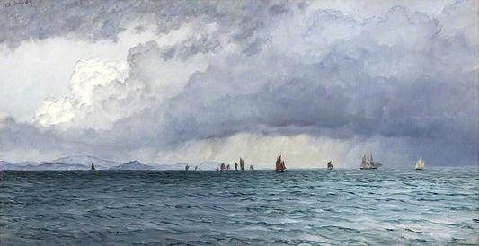 Falmouth Harbour, 13 July 1883, vintage artwork by John Edward Brett, A.R.A., 12x8" (A4) Poster