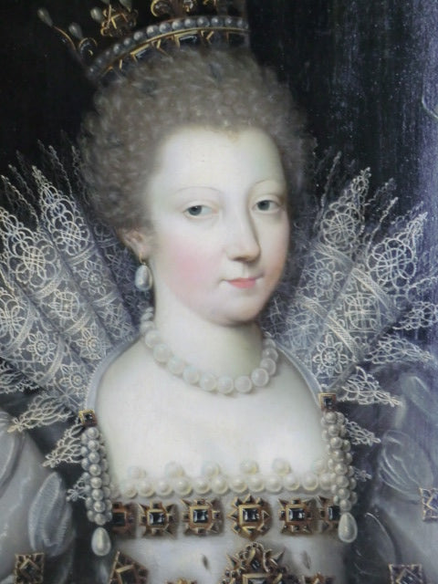 Louise Marguerite of Lorraine, vintage artwork by French School 17th Century - Unknown, 12x8" (A4) Poster