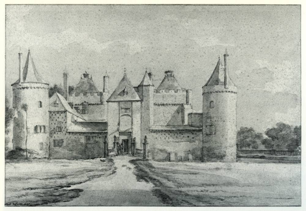 Kasteel Schagen in Schagen, vintage artwork by Roelant Roghman, 12x8" (A4) Poster