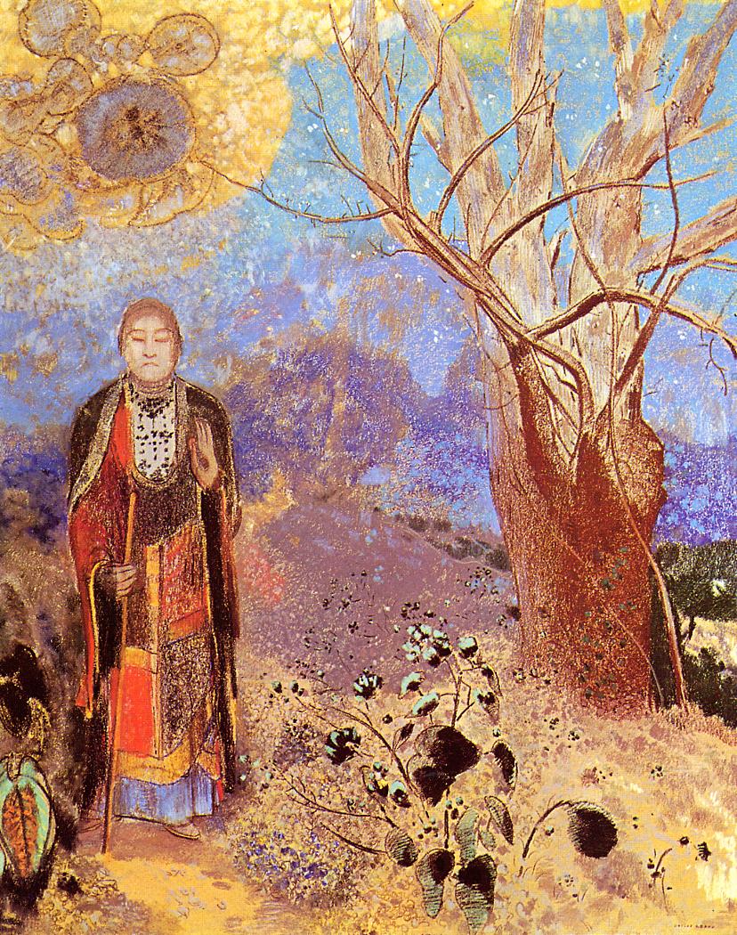 Buddah, vintage artwork by Odilon Redon, 12x8" (A4) Poster