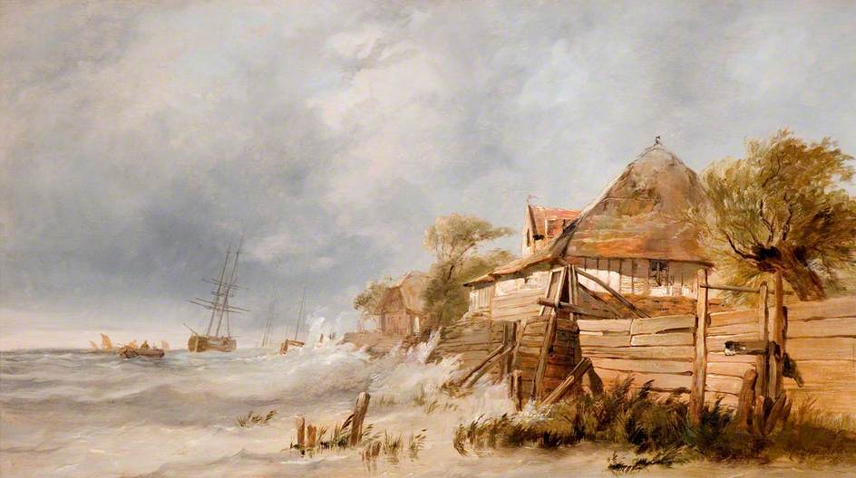Off the Dutch Coast, vintage artwork by George Clarkson Stanfield, 12x8" (A4) Poster