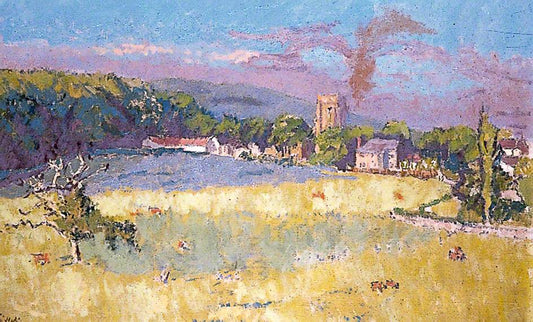 Chagford, Devon, across Fields, vintage artwork by Walter Richard Sickert, 12x8" (A4) Poster