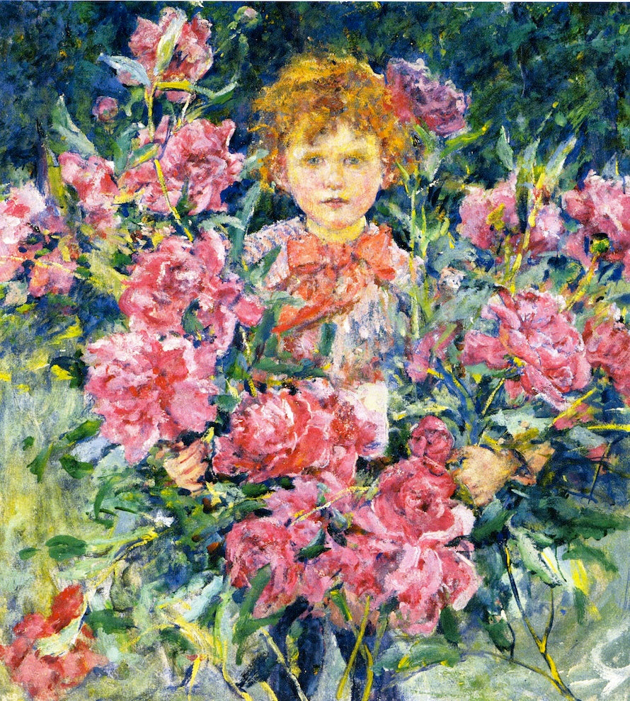 Boy with Red Peonies by Robert Lewis Reid,A3(16x12")Poster