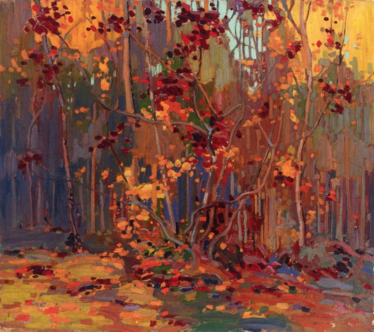 Maple Saplings, October, vintage artwork by Tom Thomson, 12x8" (A4) Poster