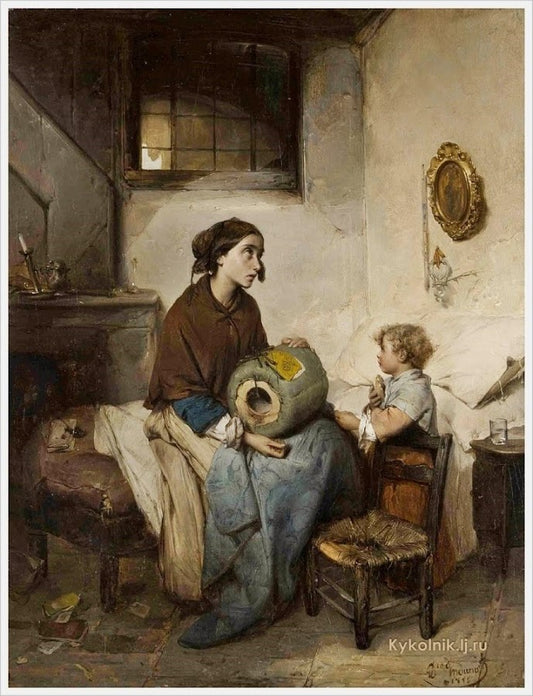 Bread and Tears, vintage artwork by Domenico Induno, A3 (16x12") Poster Print