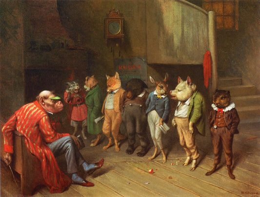 School Rules, vintage artwork by William Holbrook Beard, 12x8" (A4) Poster