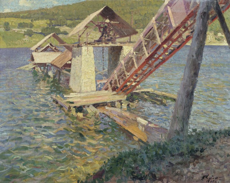 On the River by Nikolai Klodt,A3(16x12")Poster
