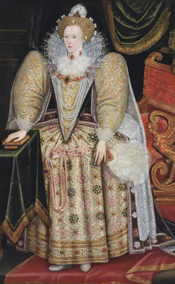 Portrait of Elizabeth I (1533-1603), vintage artwork by Marcus Gheeraerts the Younger, A3 (16x12