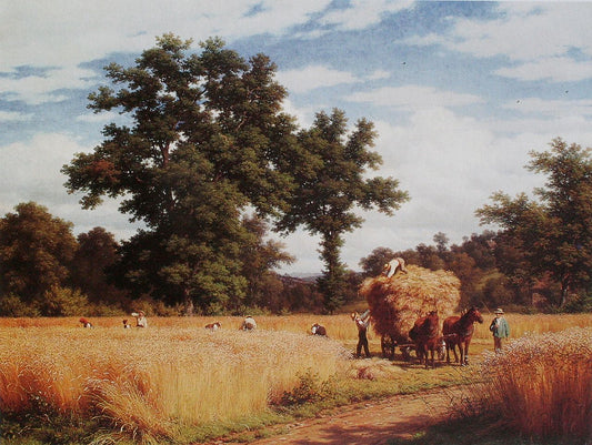 Cornfield with Oaks, vintage artwork by Robert Zünd, 12x8" (A4) Poster