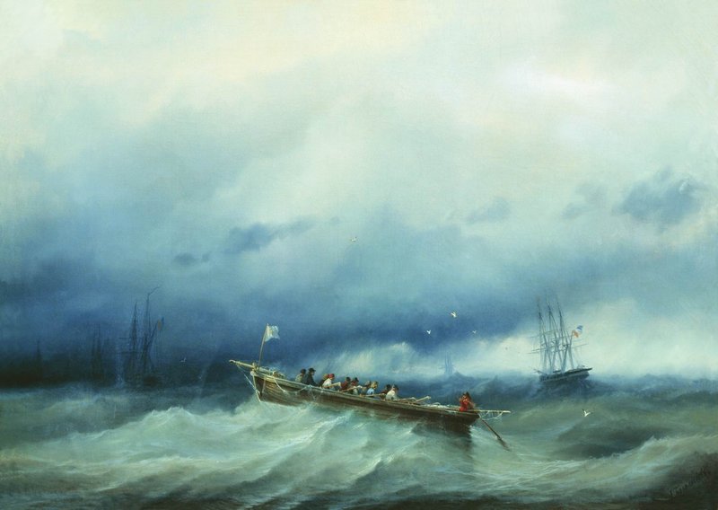 The Bay of Biscay, vintage artwork by Alexei Bogoliubov, 12x8" (A4) Poster