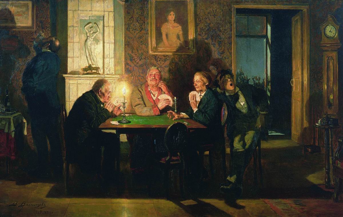 A Game of Preference, vintage artwork by Viktor Mikhaylovich Vasnetsov, 12x8" (A4) Poster