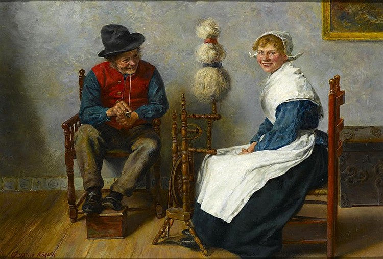 Spinning a Yarn by Gustav Kohler,A3(16x12")Poster