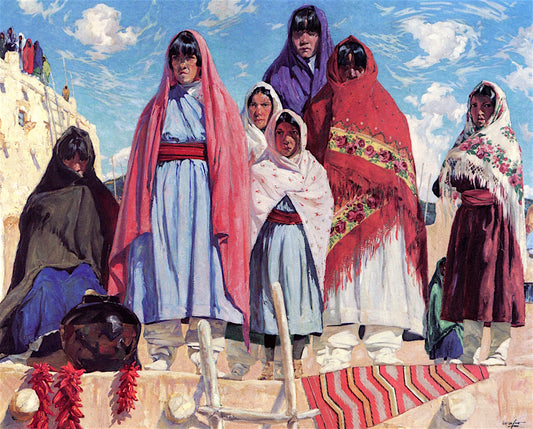 Their Audience, vintage artwork by Walter Ufer, 12x8" (A4) Poster