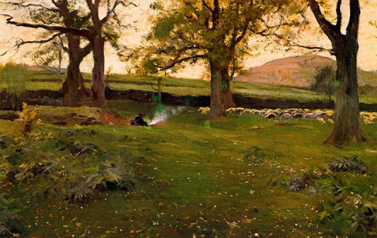 Alrededores de Olot, vintage artwork by Joaquin Mir  Trinxet, 12x8" (A4) Poster