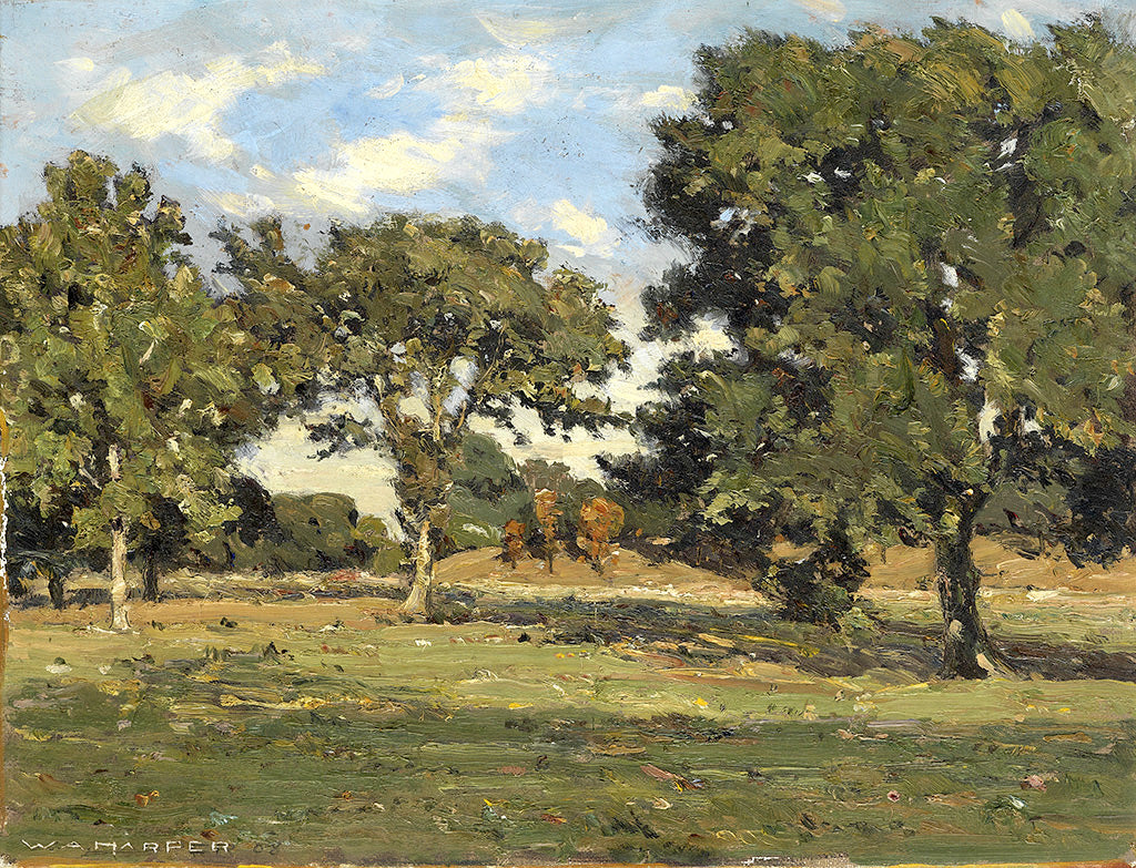 French Pasture with Trees, vintage artwork by William A. Harper, 12x8" (A4) Poster