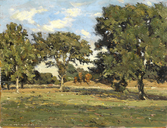 French Pasture with Trees, vintage artwork by William A. Harper, 12x8" (A4) Poster