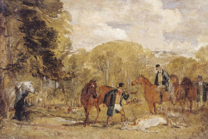 Sketch for Buck-Shooting in Windsor Great Park, vintage artwork by John Frederick Lewis, RA, A3 (16x12
