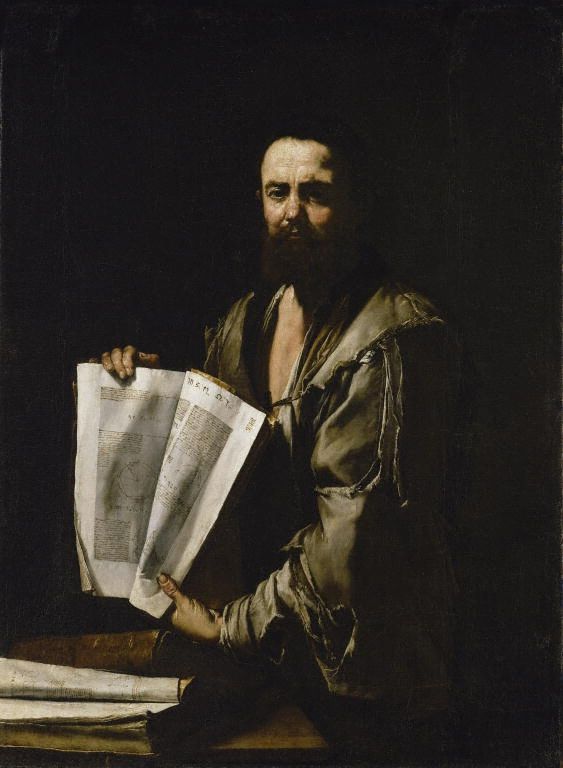 Euclid, vintage artwork by Jusepe de Ribera, 12x8" (A4) Poster