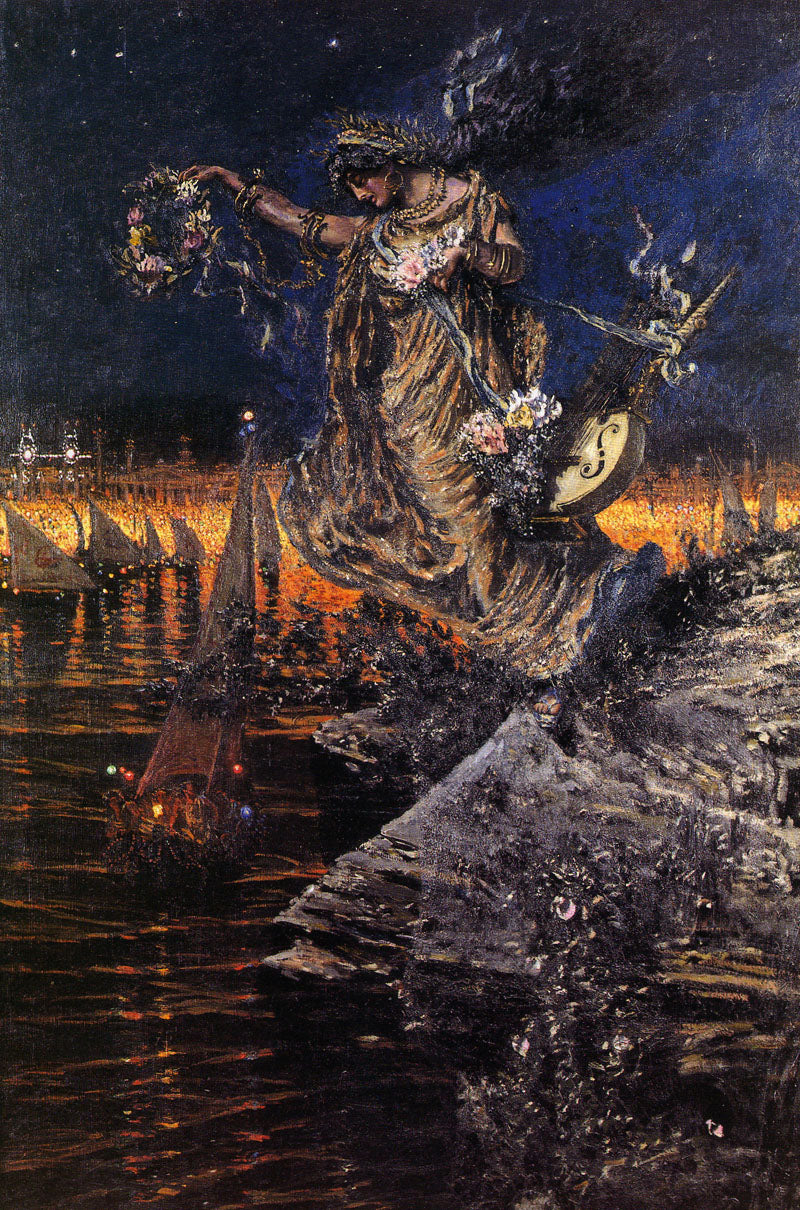 El Safo, vintage artwork by Antonio Muñoz Degrain, 12x8" (A4) Poster