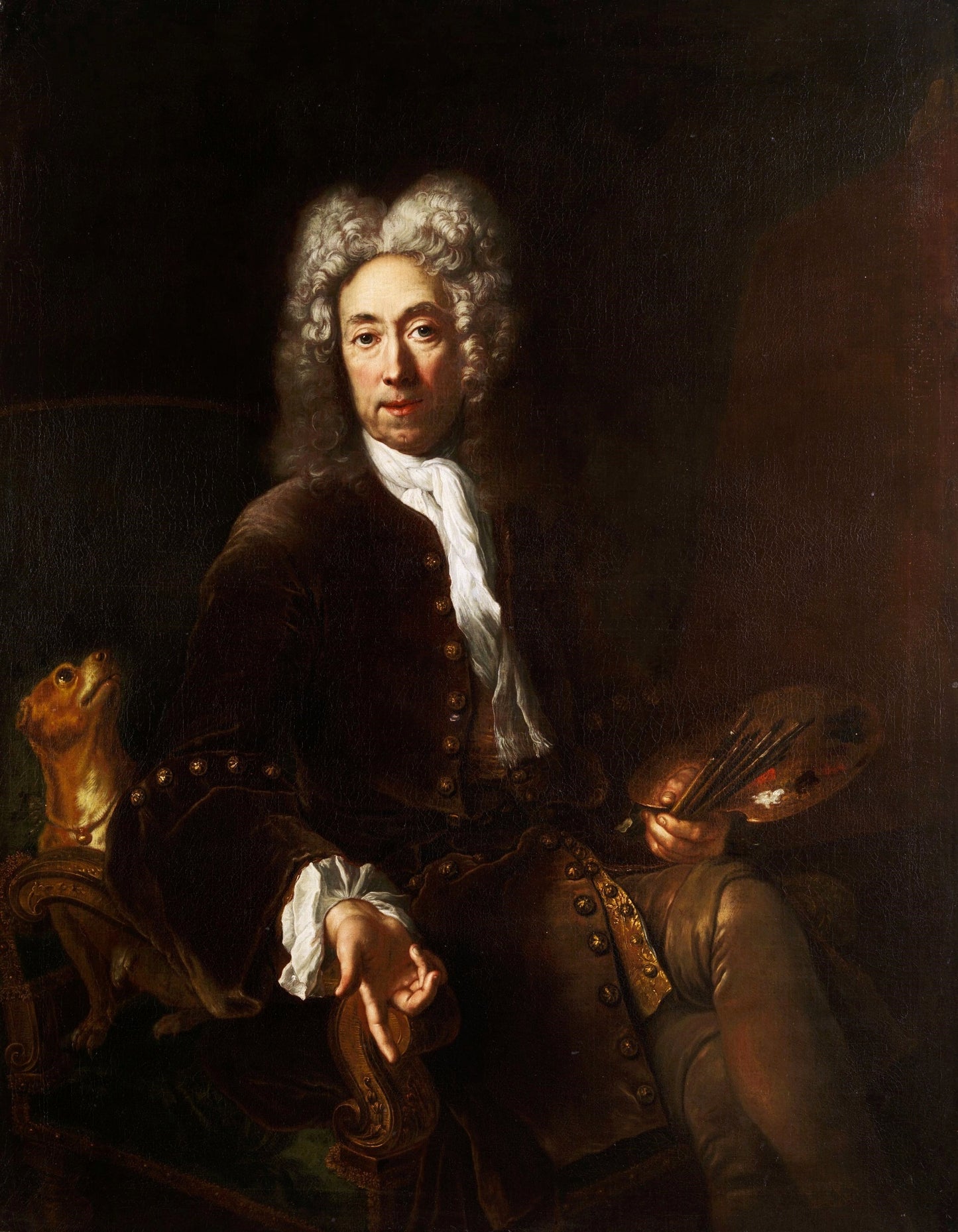 Portrait of Jean Baptiste Gayot Dubuisson, vintage artwork by Antoine Pesne, 12x8" (A4) Poster