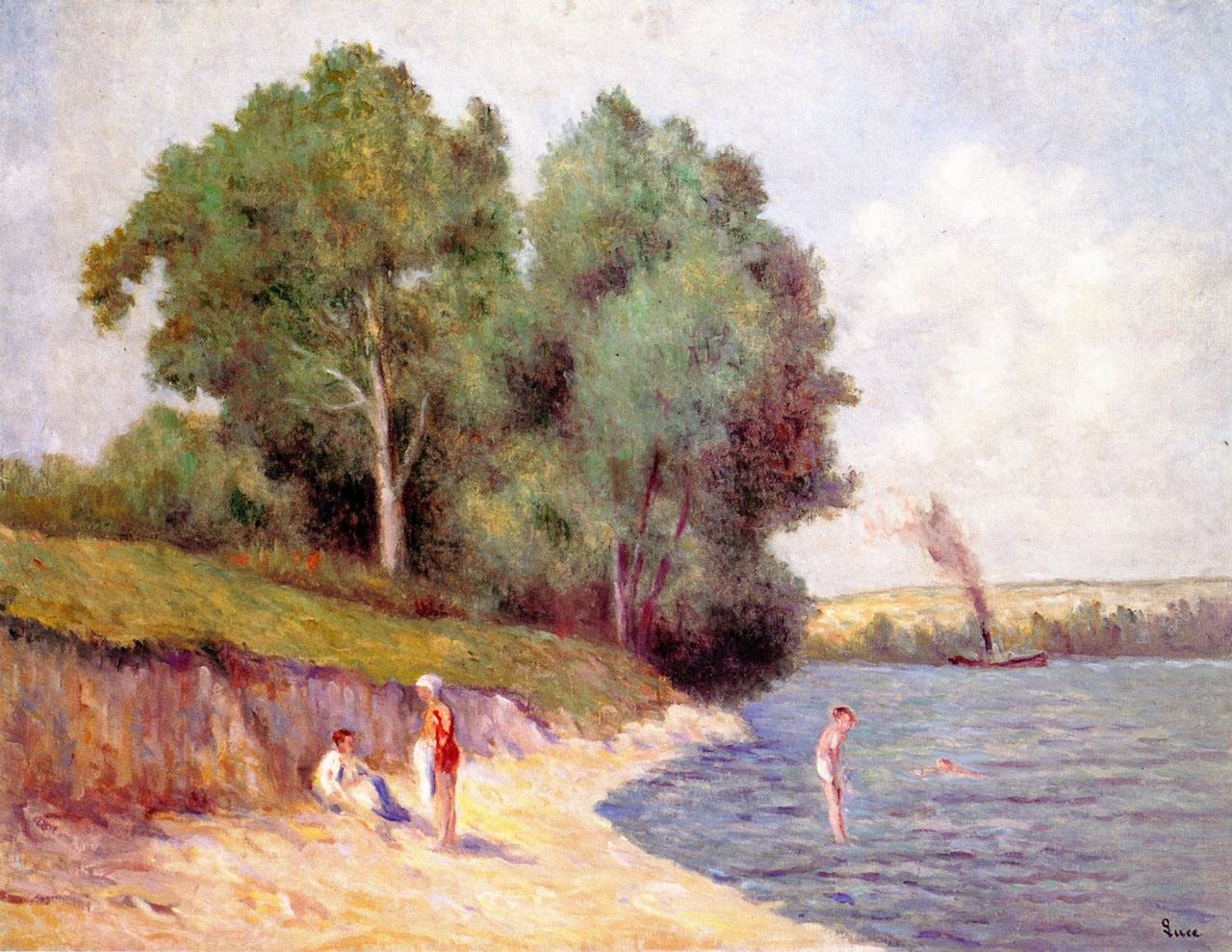 Bathing with Tugboat by Maximilien Luce,A3(16x12")Poster