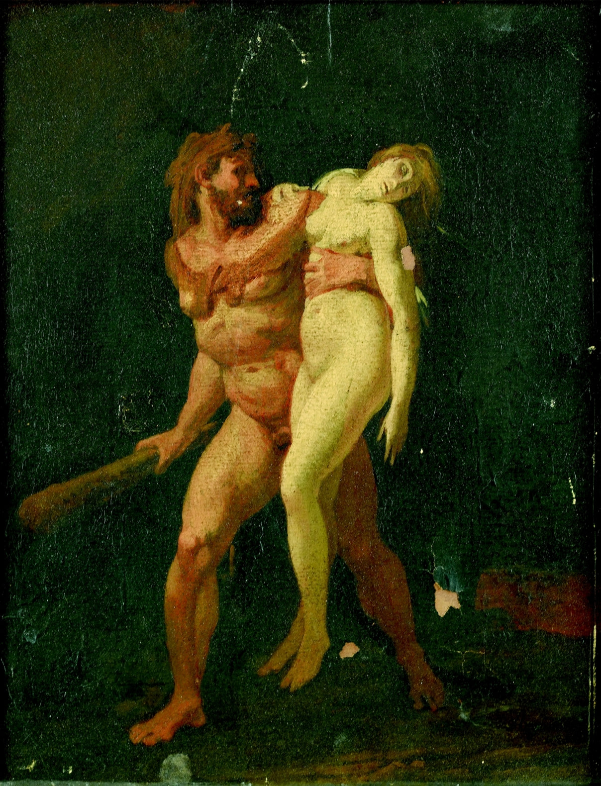 Study for Hercule and Alceste, vintage artwork by Jean-Baptiste Regnault, 12x8" (A4) Poster