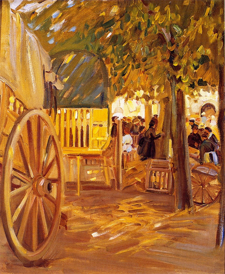 The Market Cart, Brittany by Helen Galloway McNicoll,16x12(A3) Poster