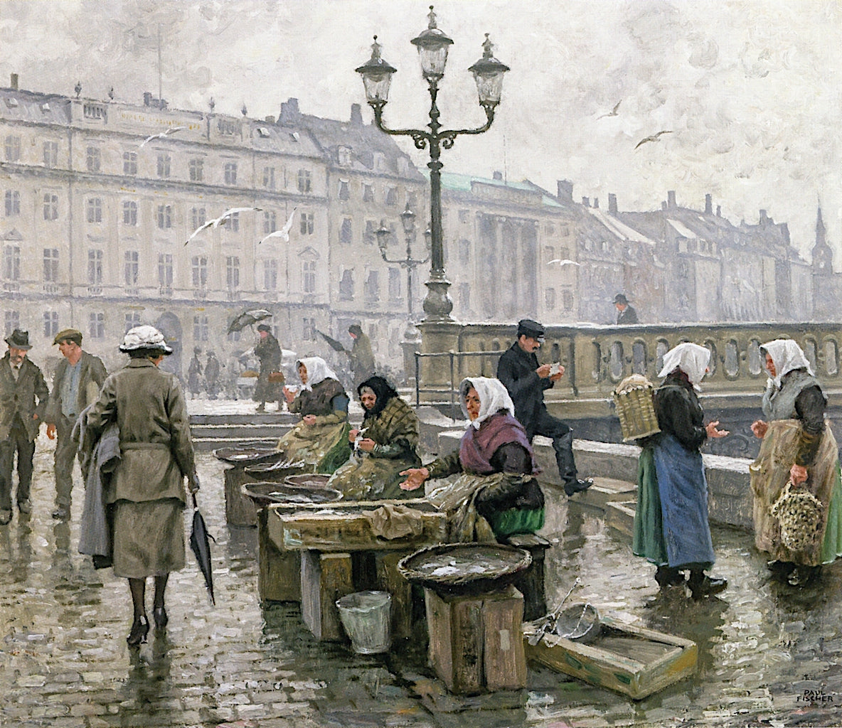 Copenhagen Fish Market by Paul-Gustave Fischer,A3(16x12")Poster
