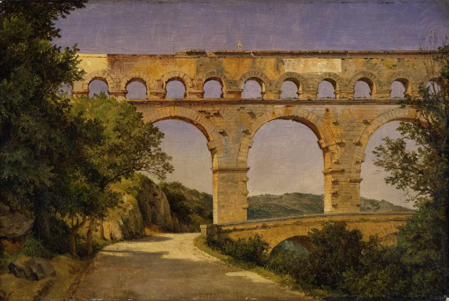 Pont du Gard, vintage artwork by Carl Morgenstern, A3 (16x12") Poster Print