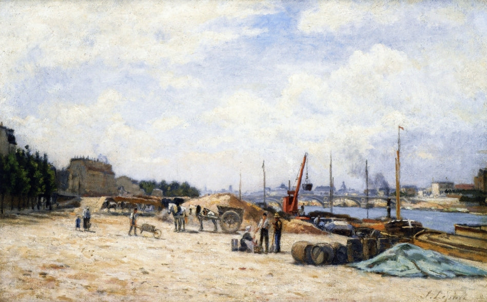 The Pont de Bercy as seen from the Quai de La Gare, vintage artwork by Stanislas Lepine, 12x8" (A4) Poster